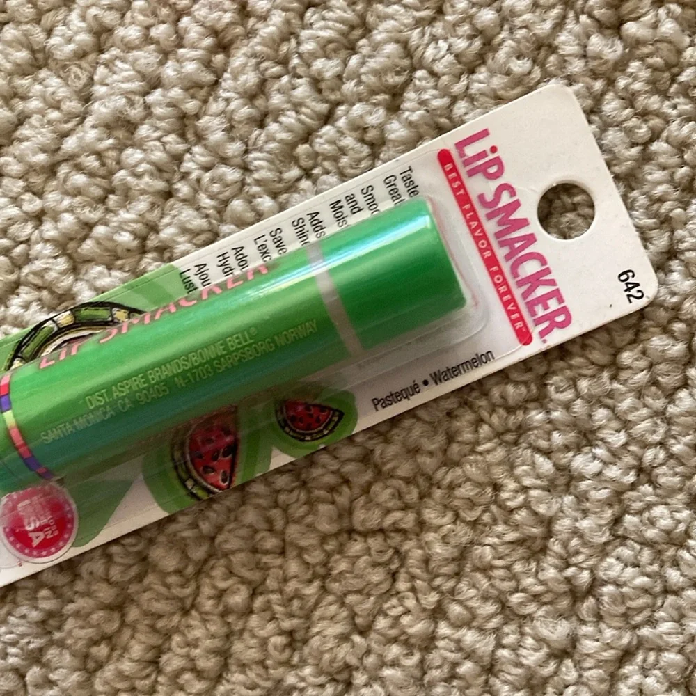 NEW Lip Smacker Lip Balm Watermelon Flavor Green 0.14 oz Moisturizer SEALED